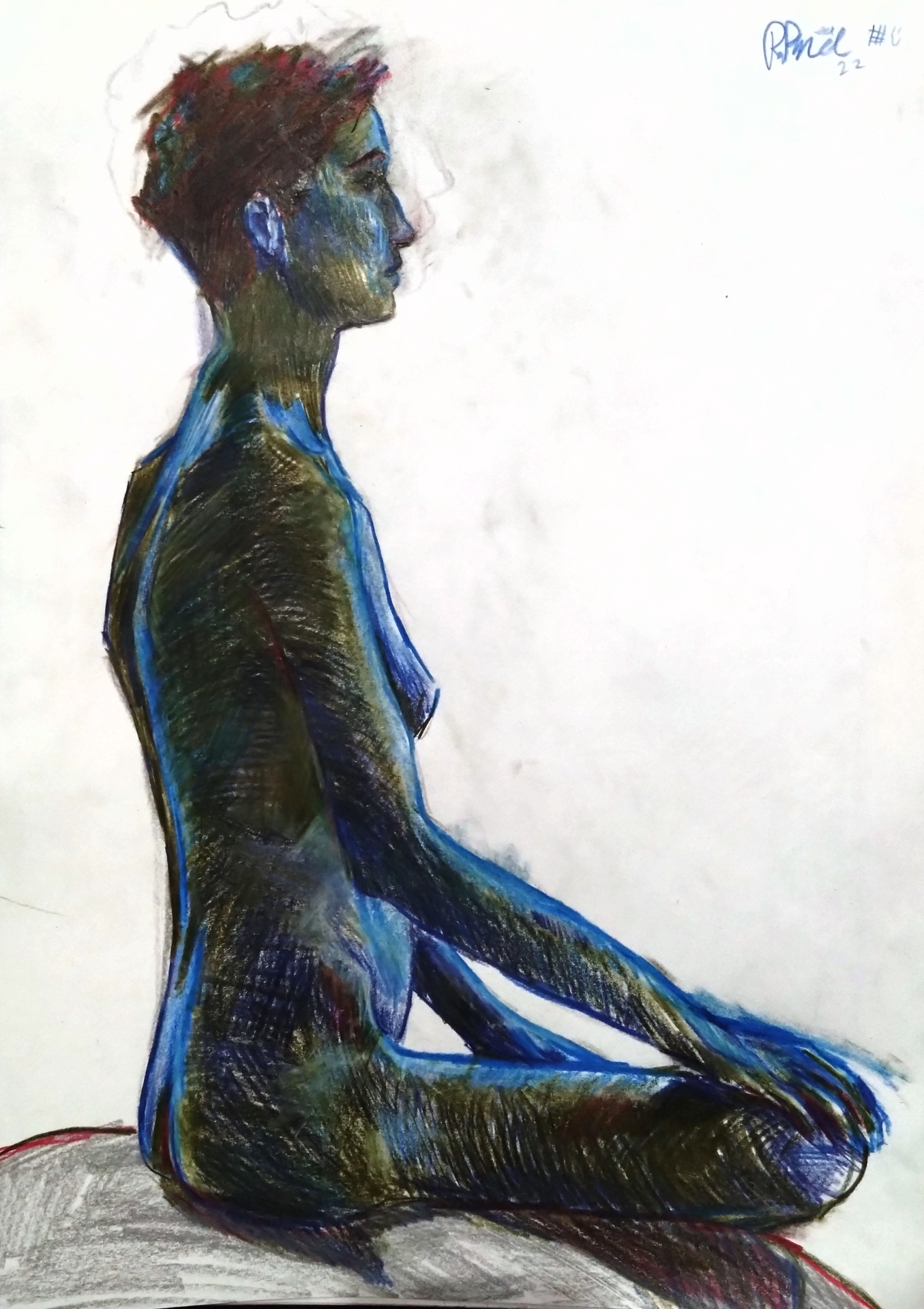 Seated Nude in Blue and Green (Keziah) 